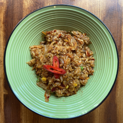 Рис с говядиной по-красному
